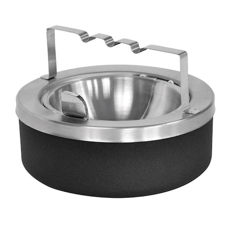 Ex-Cell Kaiser Ex-Cell Kaiser 63-BG BLX Tabletop Ashtray with Stainless Steel Flip Top; Black 63-BG BLX